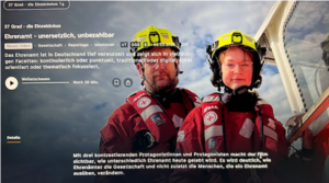 Screenshot der ZDF Seite zur 37° Doku um das Thema Ehrenamt.